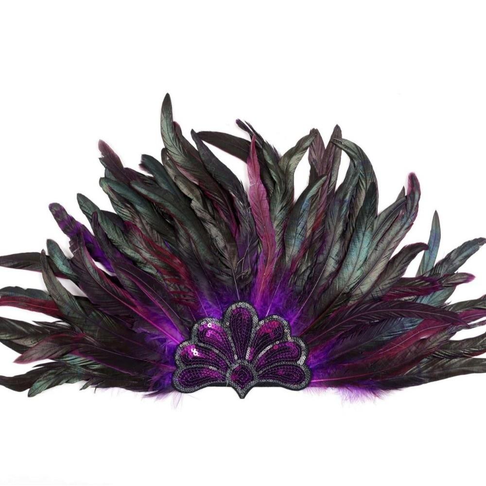 Stage Performance Showgirl Headband Brazilian Carnival Feather Headdress Hair Band  Carnival Events