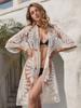 Sunflower Lace Embroidered Bikini Cover-Up Cardigan
