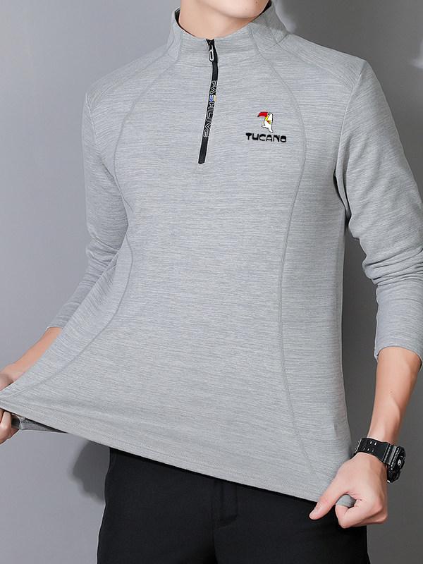 Men's Warm Fleece Pullover Hoodie - Autumn/Winter Outdoor Breathable Velvet Base Layer