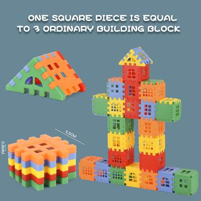 Children's Multicolored Plastic Block Building Houses And DIY Toys