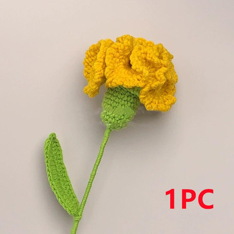 

Ручная работа Гвоздика Вязаная гвоздика с букетной упаковкой Искусственные цветы крючком для свадебного декора, дня рождения