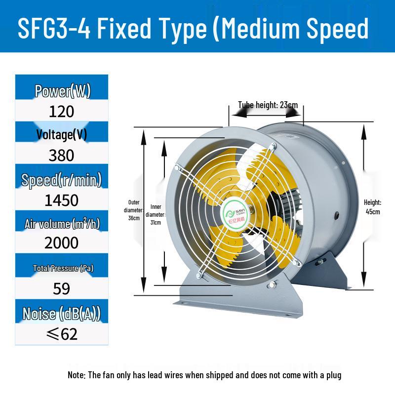 SF 220V Kitchen Energy-Saving High Power Industrial Axial Exhaust Fan