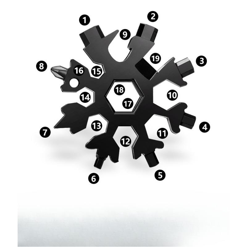 Douyin 18-in-1 Snowflake Multifunctional Wrench - Lightweight Portable Steel Octagon & Hexagon Tool
