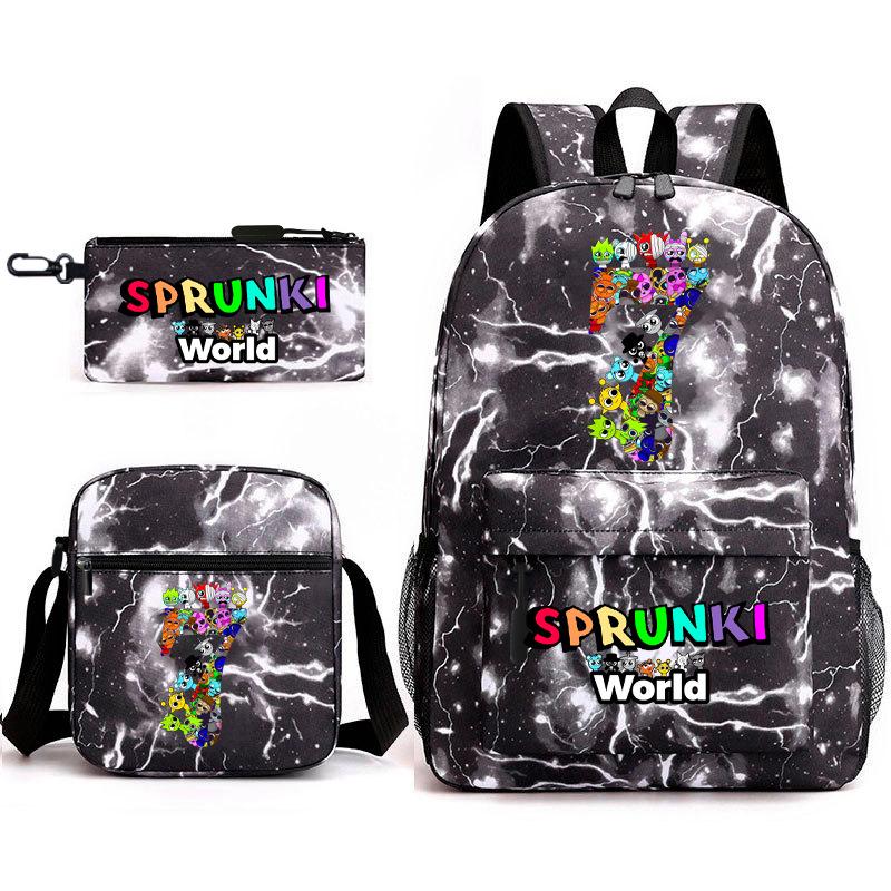 Rhythm box cartoon animation primary school schoolbag sprunki fourth grade lightweight burden reduction large capacity backpack bag