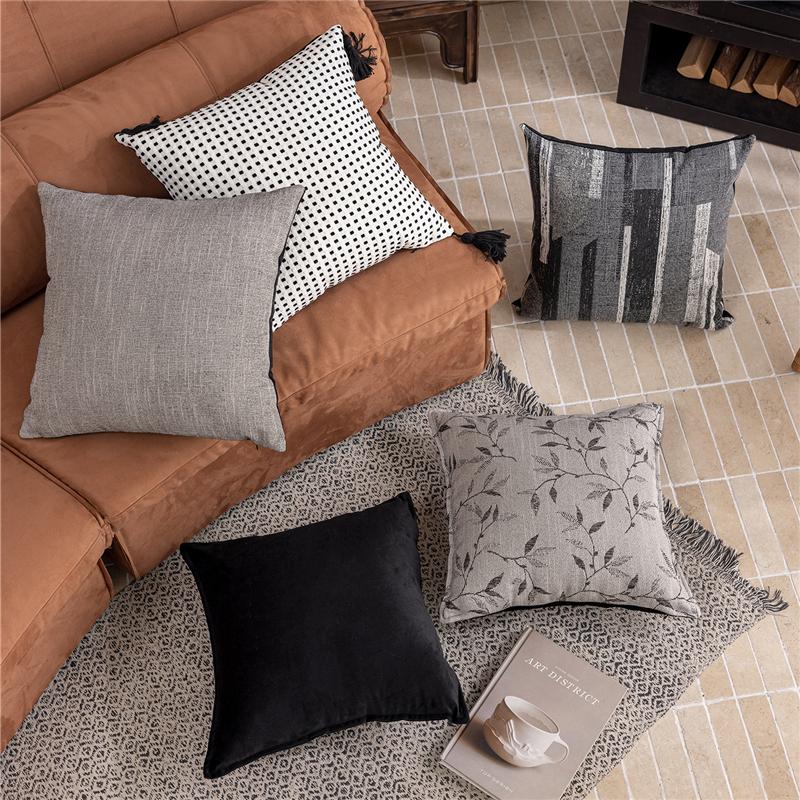 45X45CM Chenille Jacquard Throw Pillow Cover Nordic Luxury Stamping Waist Cushion Cover Decor Home Decorative Pillowcase