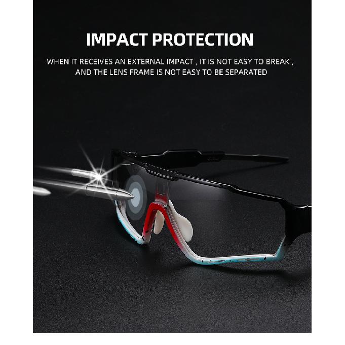 ELAX New Cycling Glasses Color-changing windproof outdoor sports glasses Single Bicycle Goggles