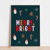 Vintage Christmas Metal Wall Decoration, Holiday Sticker Sign