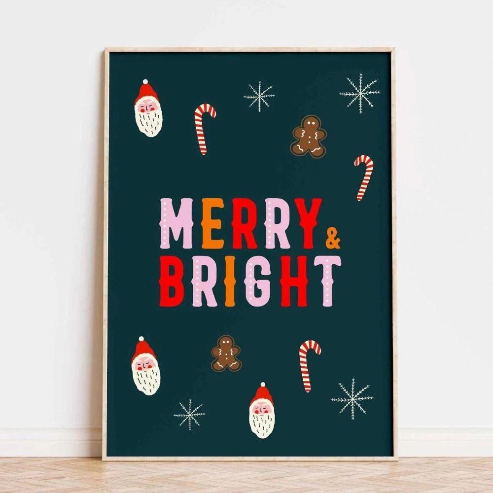 Vintage Christmas Metal Wall Decoration, Holiday Sticker Sign