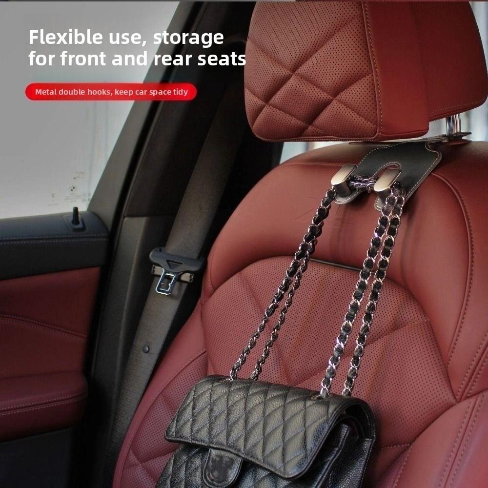 Double Hook Car Back Seats Hook 2 in 1 Auto Rear Seats Hanger Universal Car Headrest Hooks  Purse