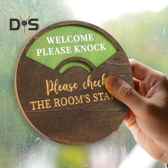Rotatable Wooden Office Door Sign Meeting In Progress Office Door Busy Sign Welcome Please Knock Meeting Room Door Plaque Decoration