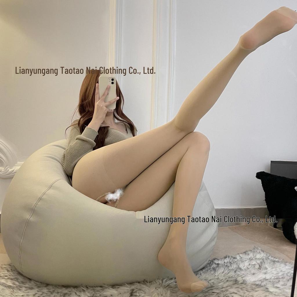 Crotchless Black Silk Stockings with Double-Sided Open Design - Sexy and Alluring.