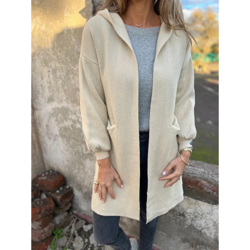 IHUASU Damen Vintage Lässige Einfarbige Print Herbst Winter Langarmjacken & Mäntel Einzigartiges Design