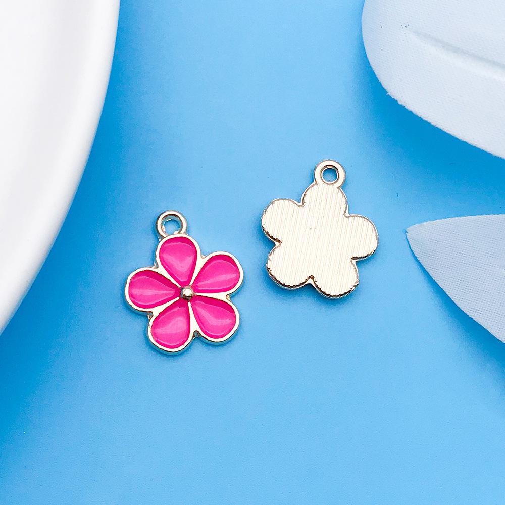 30 Cartoon Alloy Jewelry Pendants: Rose Red Drip Oil for DIY Bracelet and Handbag Accessories