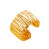 Stainless Steel Retro Wide Band Geometric Open Ring - Exaggerated Thick Design for Index Finger