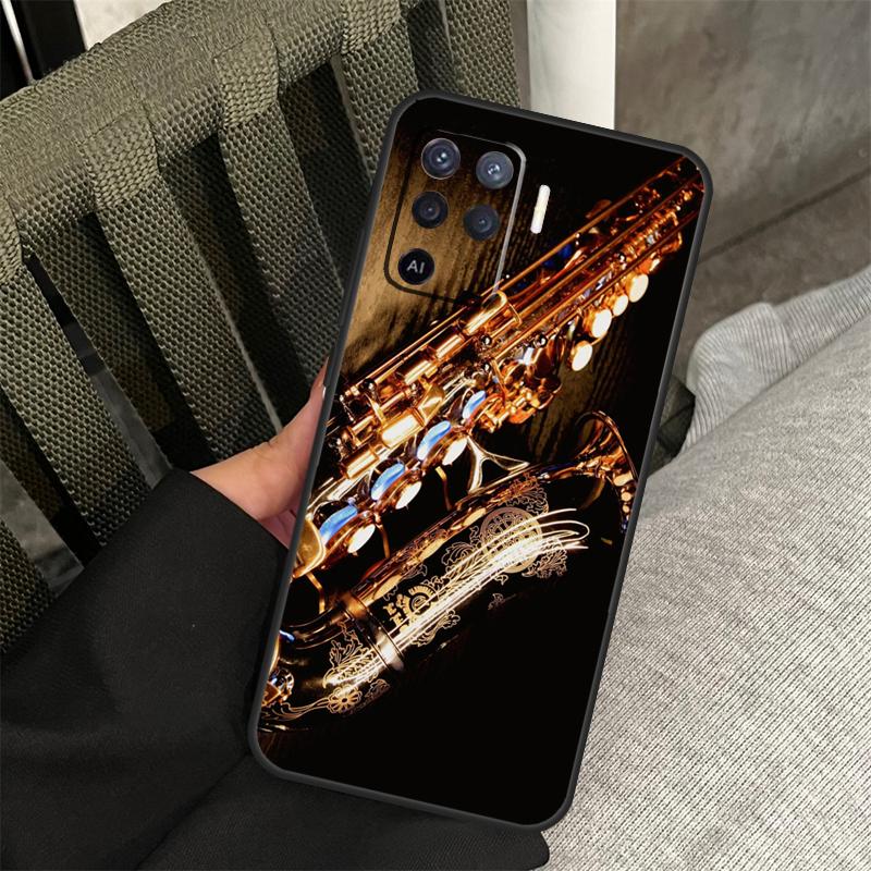 Saxophone Music Case For Oppo A80 A60 A40 A94 A54 A98 A78 A18 A38 A58 A16 A76 A96 A17 A77 A74 A57S A15 Cover