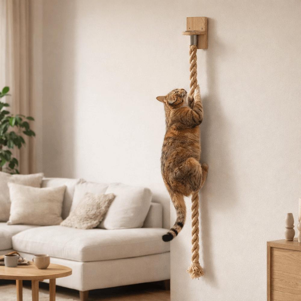 Bite Resistant Cat Scratch Rope Screw Fixation Cat Wall Rope Rack Sisal Rope Cat Climber  Play