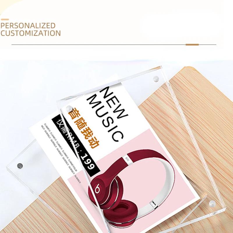New Multi Size Square Table Table Transparent Card Brick Strong Magnetic Acrylic Picture Frame Display Gift