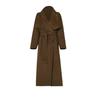 Bronze Coffee Cashmere Merino Wool Double-Sided Mid-Length Coat with Loose Lapel