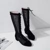 Damen Niedrigabsatz Netzstiefel Frühling und Sommer Neue Dickabsatz Netzstiefel Sexy Vielseitig Große Größe Kerl Coole Stiefel