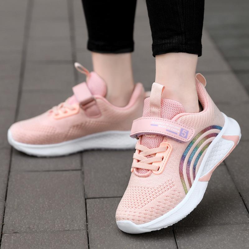 New Pink Child Sneakers Big Size 38 Breathable Comfort Sports Shoes for Girls Platform Children Running Sneakers Zapatillas Niño