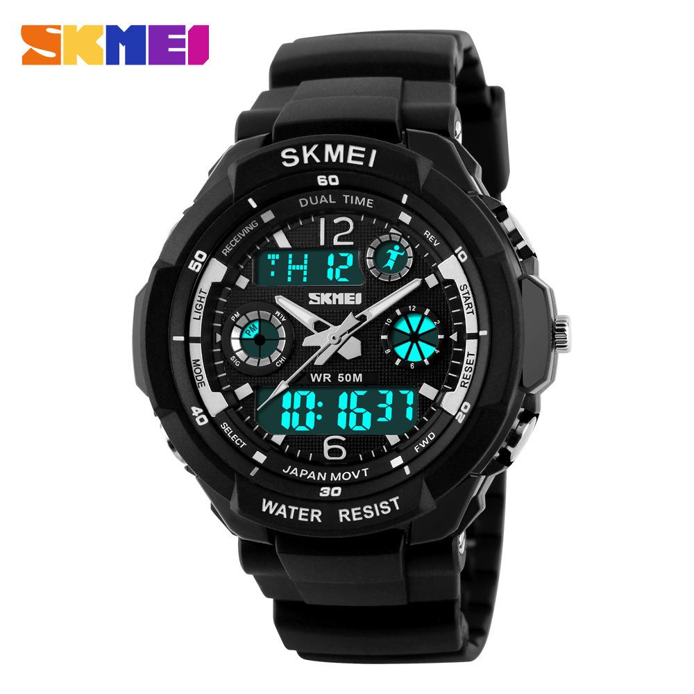 Shikemei 0931 Men's Fashion Waterproof Dual Display Outdoor Sports Multifunction Watch