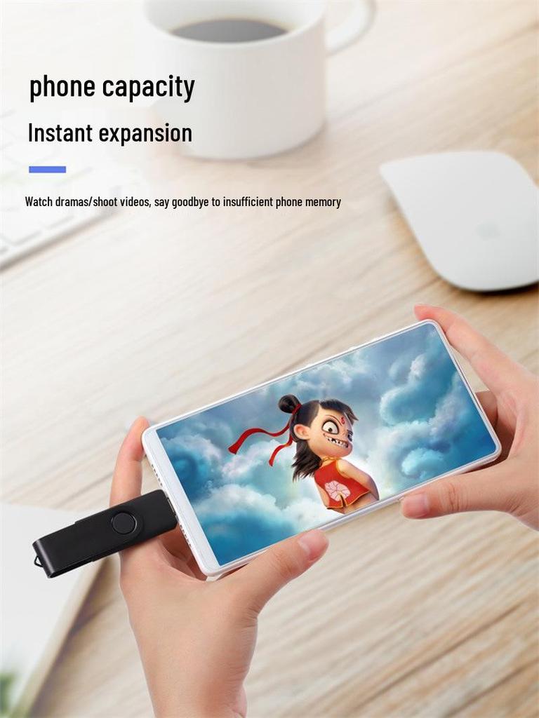 Rotating Dual-Use USB Flash Drive: Type-C 3.0, OTG, 64GB/32GB/16GB/8GB for Mobile & Computer