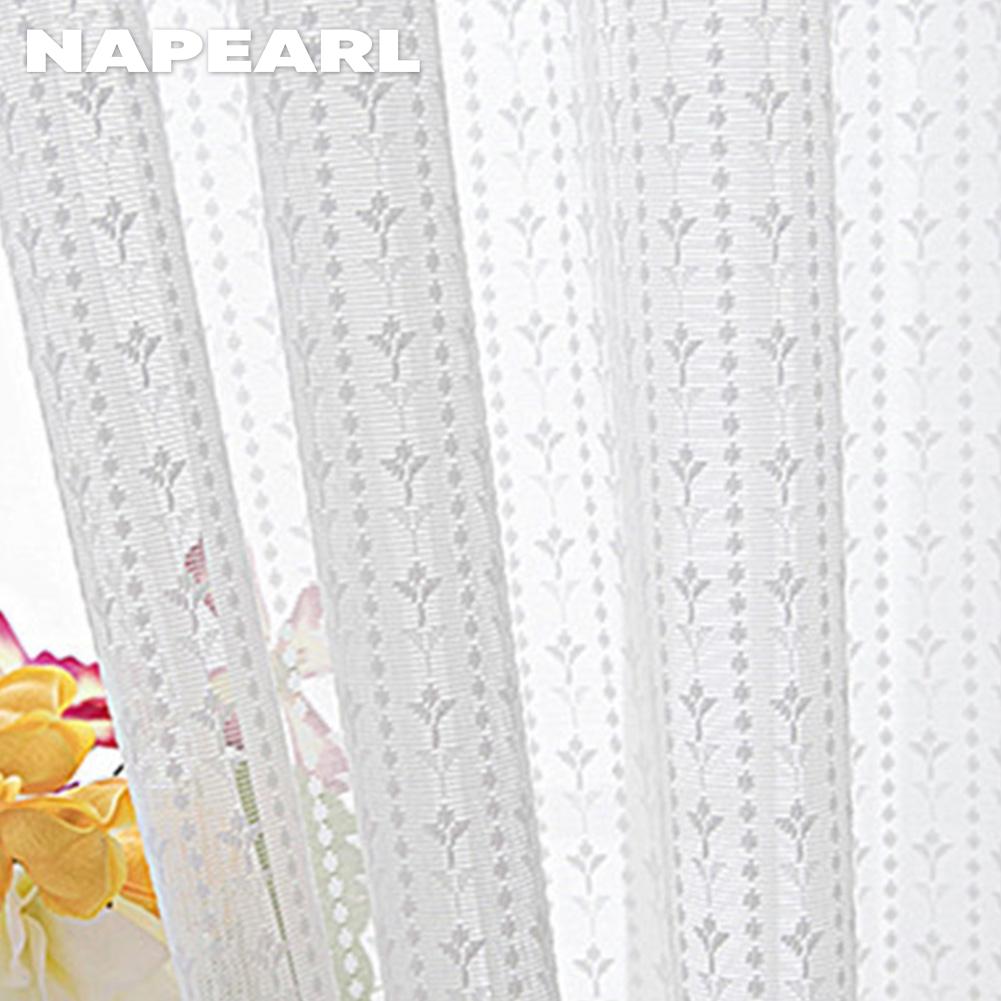 1 rideau transparent en dentelle à motif de vague fraîche de style français NAPEARL 10-20 % occultant pour salon, chambre à coucher, balcon, décoration d'intérieur