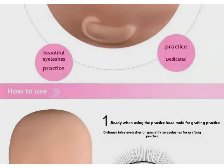 Beginner Eyelash Practice Model Head - Beauty Salon Training Tool