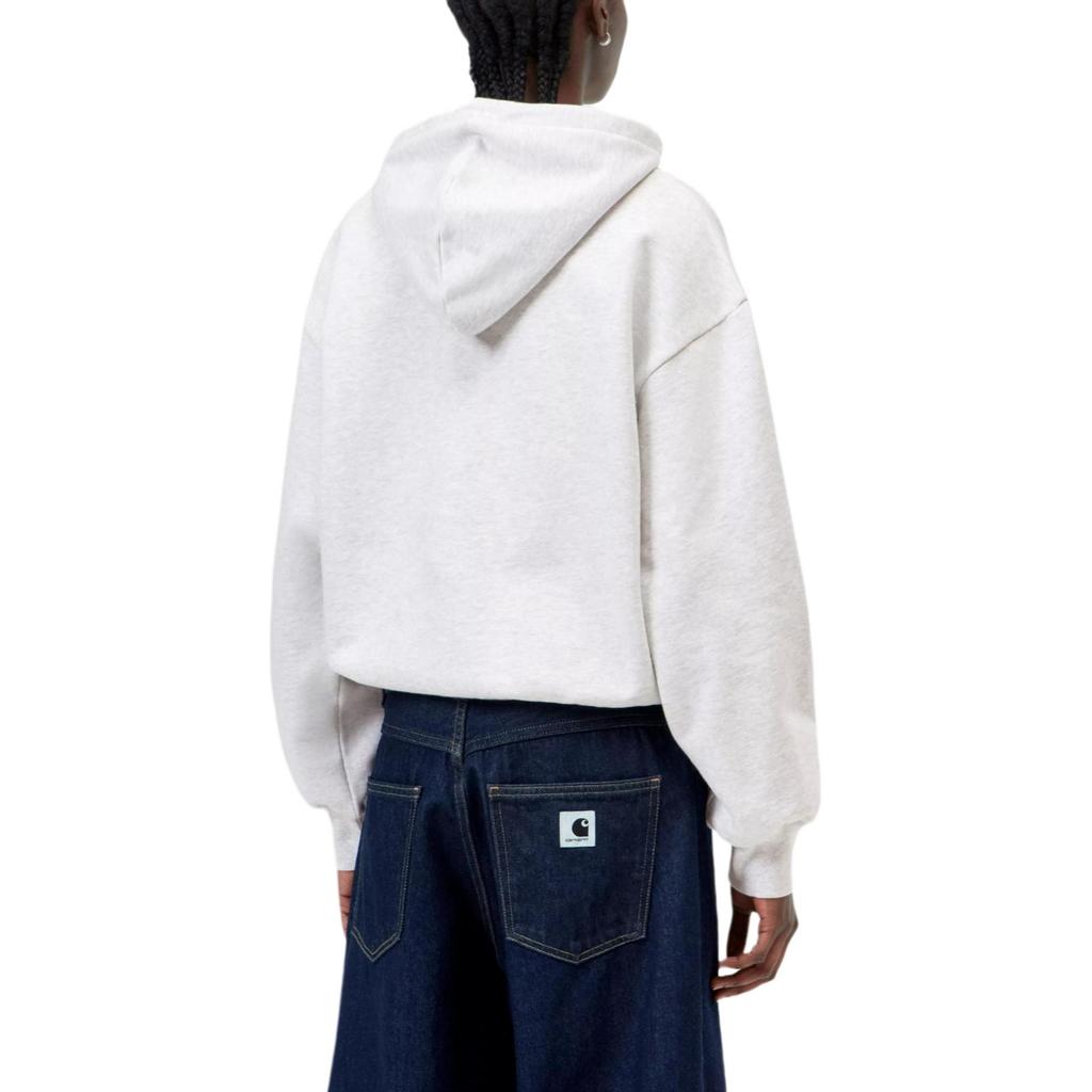 Carhartt WIP Ss24 W Hooded Casey Sweatshirt With Logo Chest Pocket Loose Fit Drop Shoulder Long Sleeve Hoodie Women sweatshirt Gray I032644-1DQ-XX