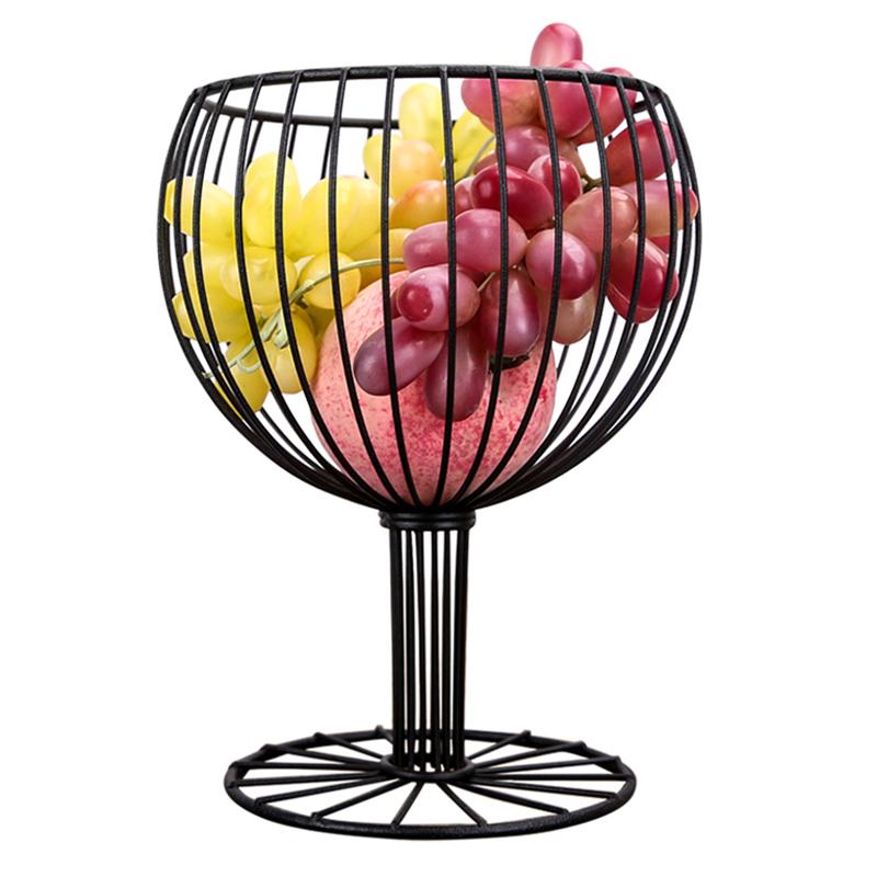 002D046 Фруктовая корзина в форме кубка Металлическая железная проволока Креативная фруктовая ваза A
