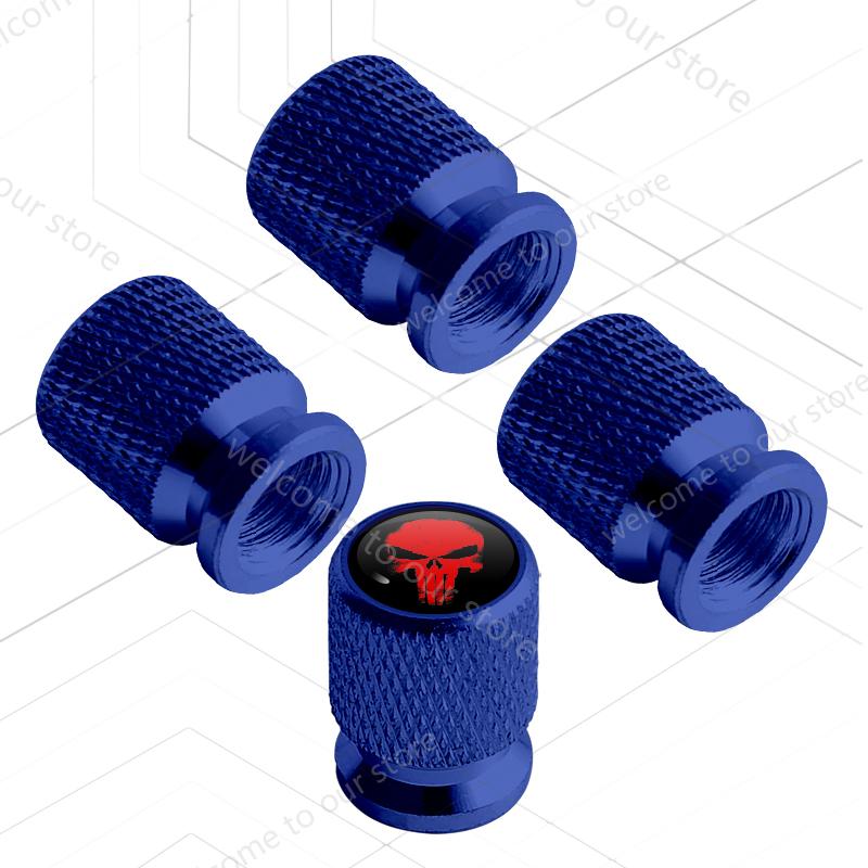 4Pcs/Set For Skull LOGO Badge Wrangler Rubicon Renegade Cherokee Compass Car Motorcycle Wheel Tire Valve Caps Tyre R3 Stem Covers