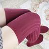 1 Pair Thigh Socks Playful One Size Warmth Knit Socks Minimalist Style High Stretch Versatile Multiple Colors