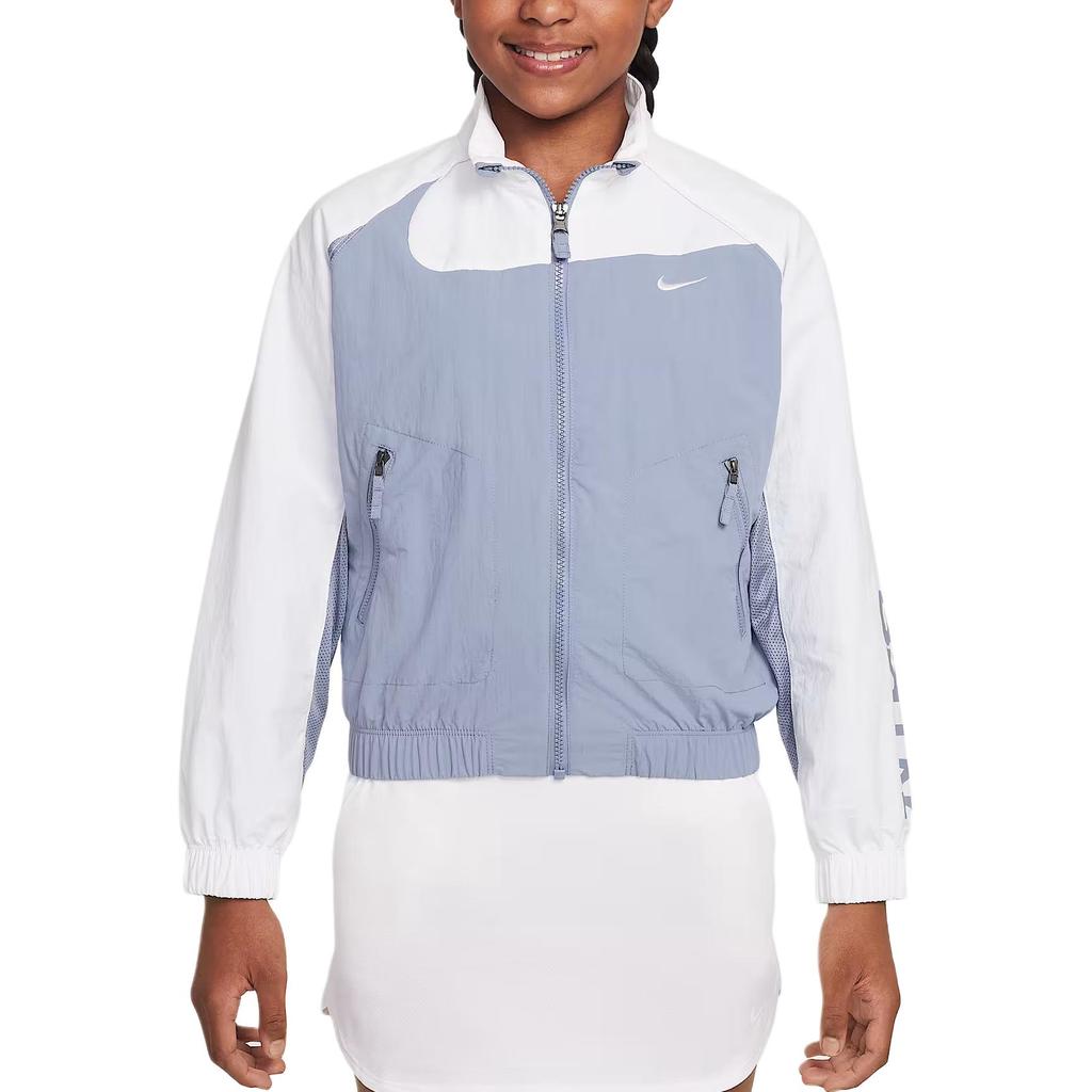 Nike Sportswear Logo Zip Woven Long Sleeve Jacket Kids Jackets Slate-Blue IF0602493