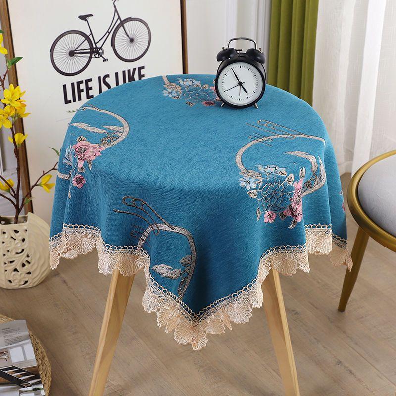 Household Minimalist Dining Table Cloth Countryside Style Small Round Table Cover Rectangular Floral Lace Universal Tablecloth
