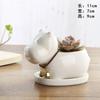 White Porcelain Animal Flowerpots with Trays– Elegant Succulent & Green Plant Pots for Home & Office