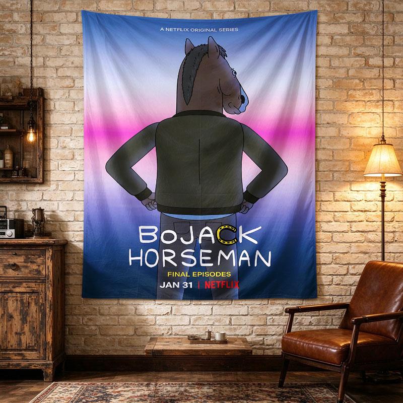 Bojack Horseman Netflix Final Sunset Pink Blue Poster