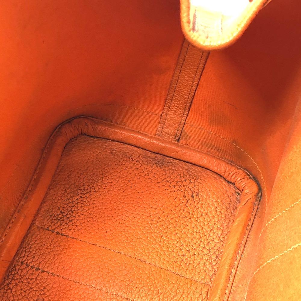 Hermes Garden Party TPM Tote Bag Hand Bag Leather/Canvas Orange