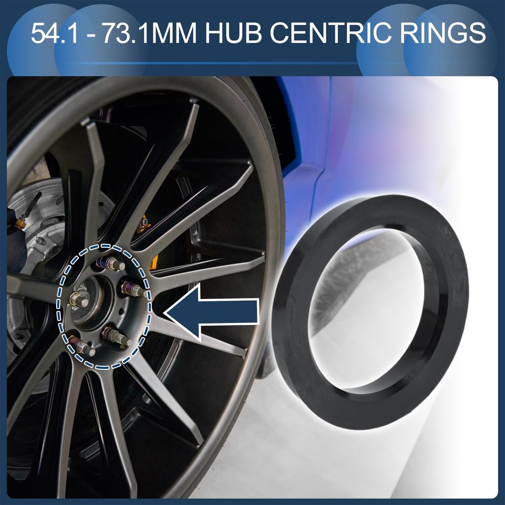 INFINAUTO Hub Centric Ring 54.1mm ID 73.1mm OD Car Wheel Hub Ring ABS Plastic Black 4pcs