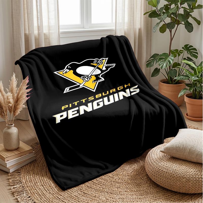 Coperta Morbida in Flanella Pittsburgh Penguins Coperta Calda e Accogliente per Divano Letto Viaggio Uso in Tutte le Stagioni