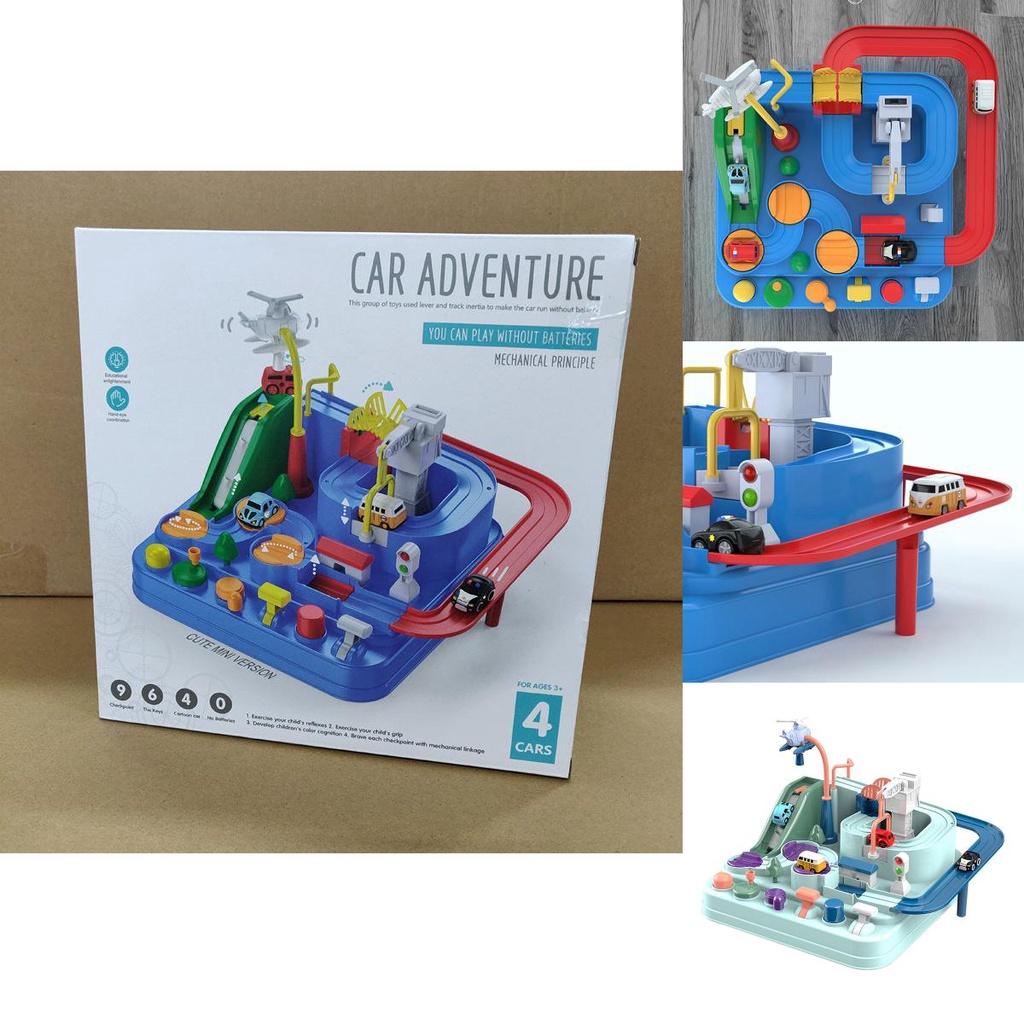 Abenteuer Schienen Autorennen Spielzeugset für Kinder Kein Akku erforderlich Auffällig Verschiedene Herausforderungen