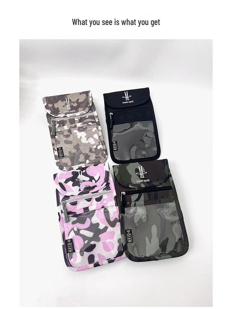 RFID Diebstahlschutz Wasserdichte Umhängetasche Pass- und Ticket-Organizer mit Handy- und Kartenhalter