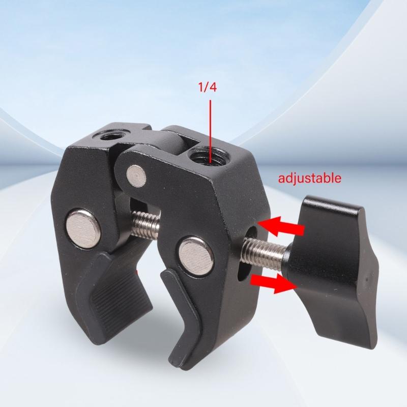 Heavy Duty Multifunctional Super Crabbing Clamp 1/4inch 3/8inch Screw Thread Adapter for Camera Photography Light