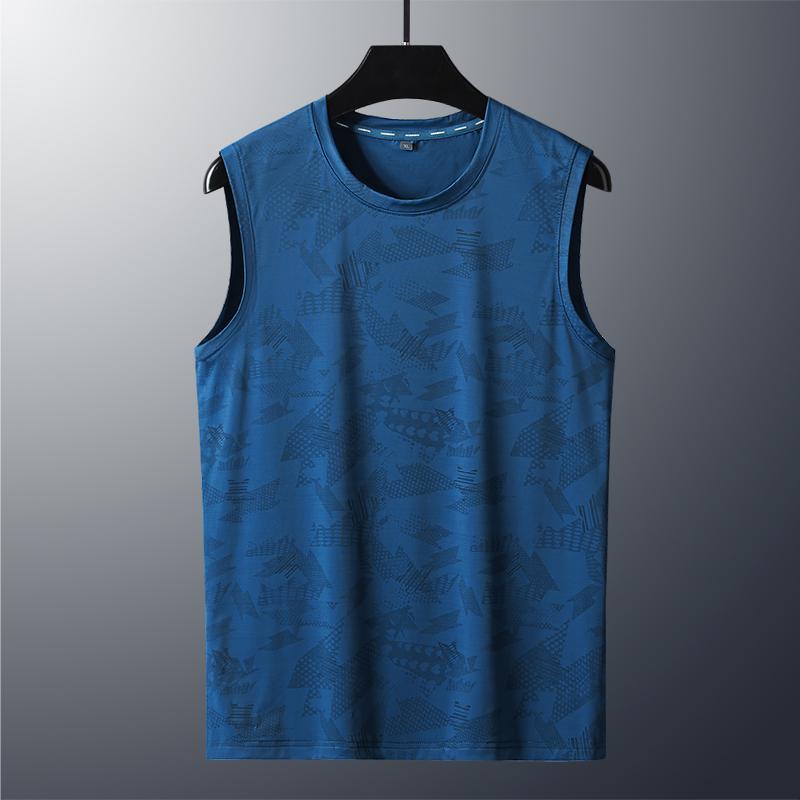 Tank Tops Men Plus Size 8xl Ice Silk Slim Fit Sleeveless T Shirt Black Blue Pink Tees Cooling Quick-Drying T-Shirt