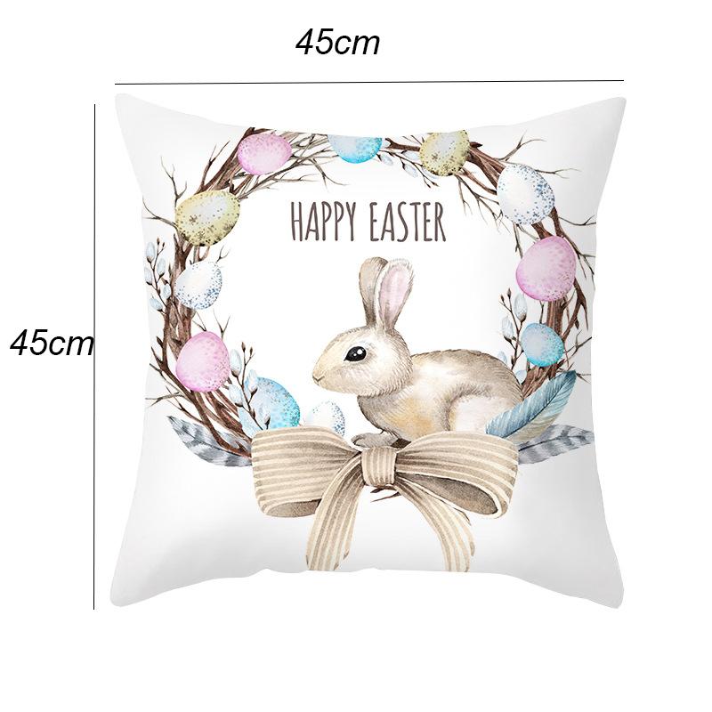 Home Decoration Cartoon Housing  Rabbit Easter  Polyester Pillow  Cushion