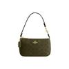 Nolita 19 Metallic Logo Zip Closure Signature Coated Canvas Shoulder Bag Women Handbags Olive-Green CW426-IMOLV