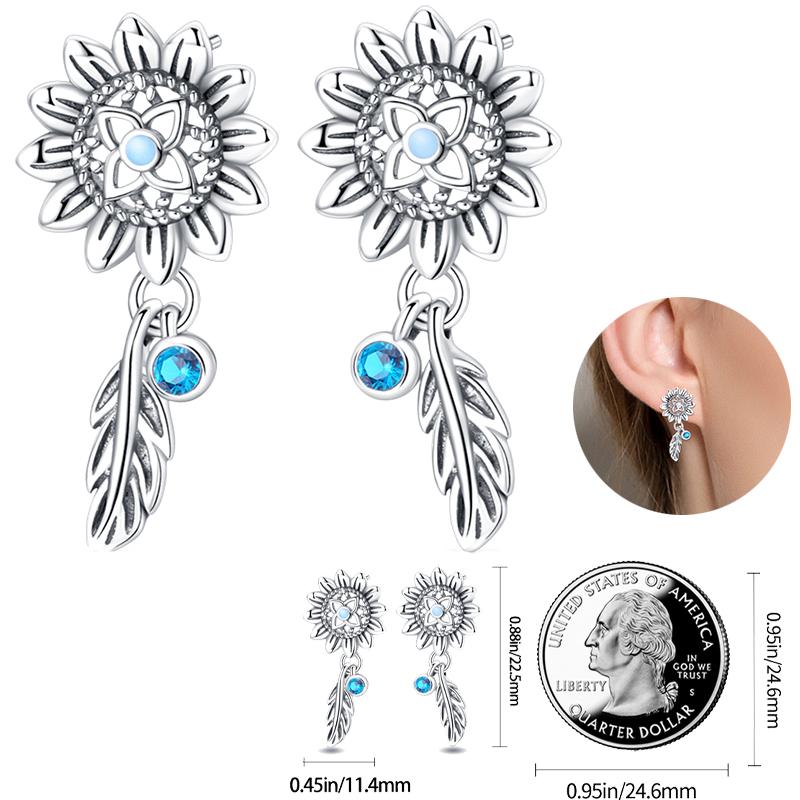 Boucles d'oreilles Attrape-rêves Filet Œil du Diable Souhaits Magnifiques en Argent Sterling 925 Neutre Adaptées aux Fêtes de Fiançailles Bijoux Exquis