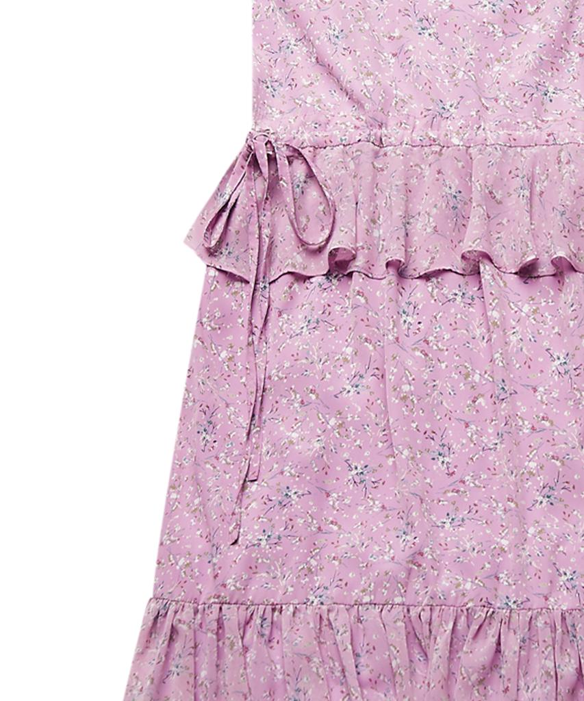 Weibeugeon Jacquard Chiffon Flower Long Dress Purple