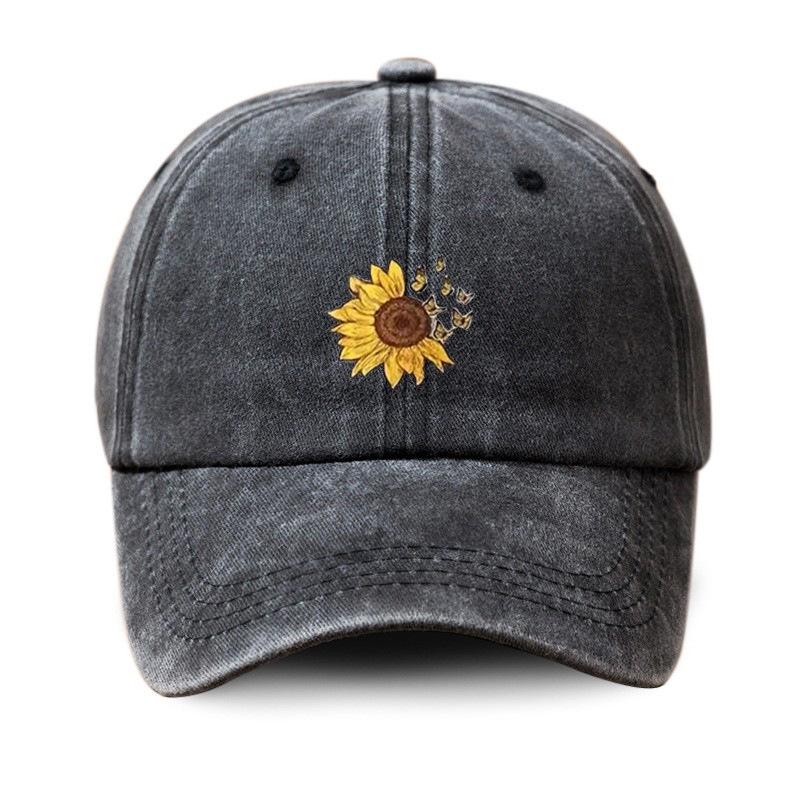Sunflower Hat Printed Sunshade Hot Selling Outdoor Hat Duck Down Hat Men and Women s New Solid Color Sunflower Cowboy Hat темно серый