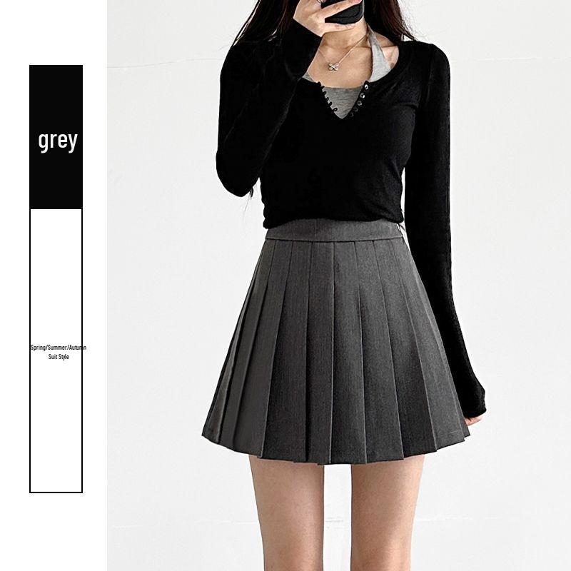 Chic High-Waisted A-Line Pleated Skirt for Women - Versatile Autumn 2025 Fashion XXL