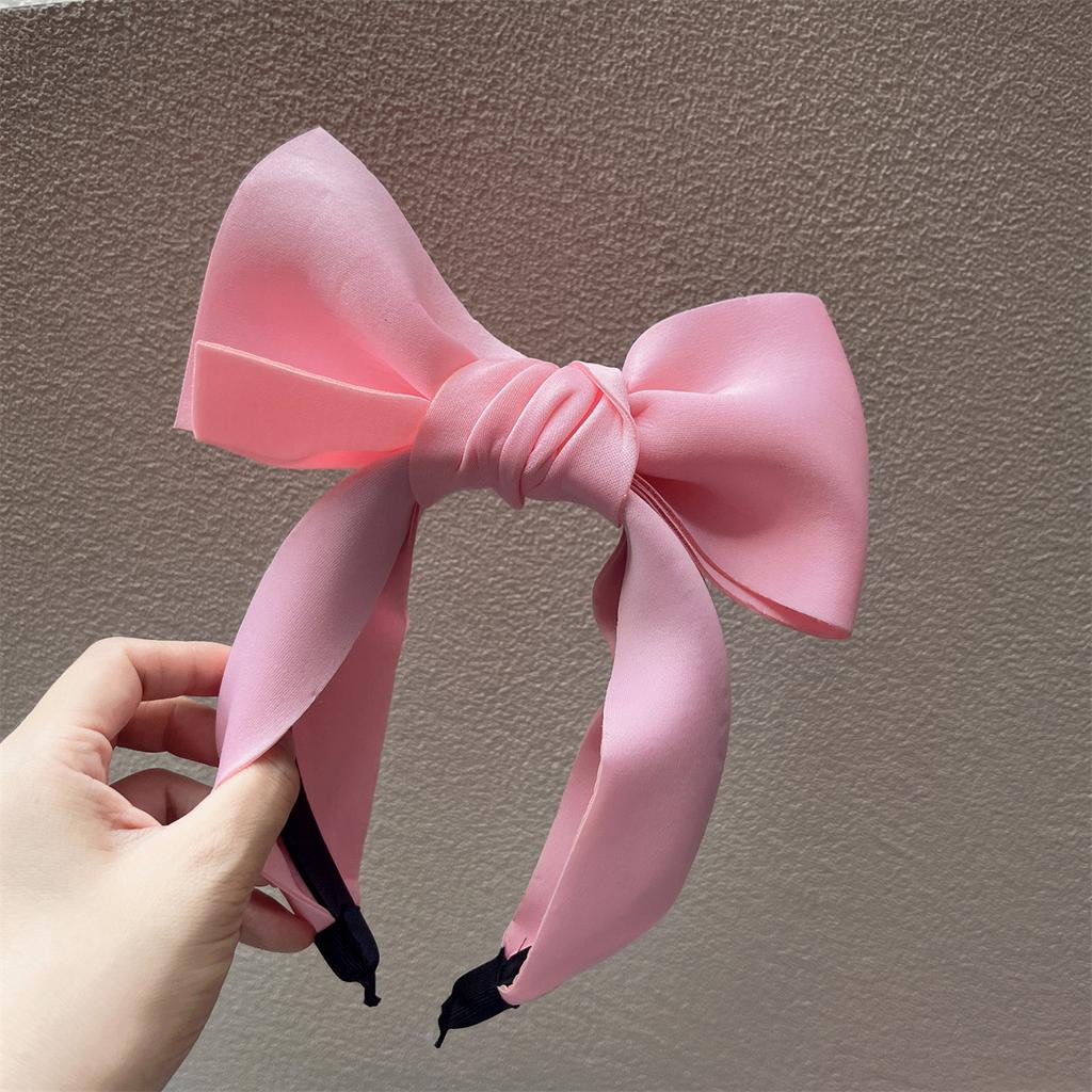 New Fashion Women's Hair Accessories Wide Side Headwear Big Bow Knot Hairband Adult Spring Turban Headband